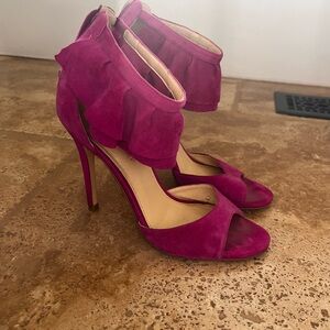 Ivanka Trump Magenta Ruffle Heels